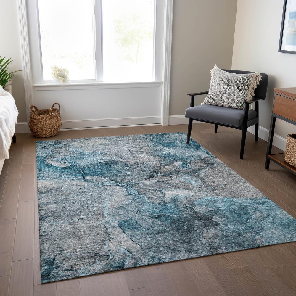Chantille ACN689 Teal 3' x 5' Rug. Picture 6