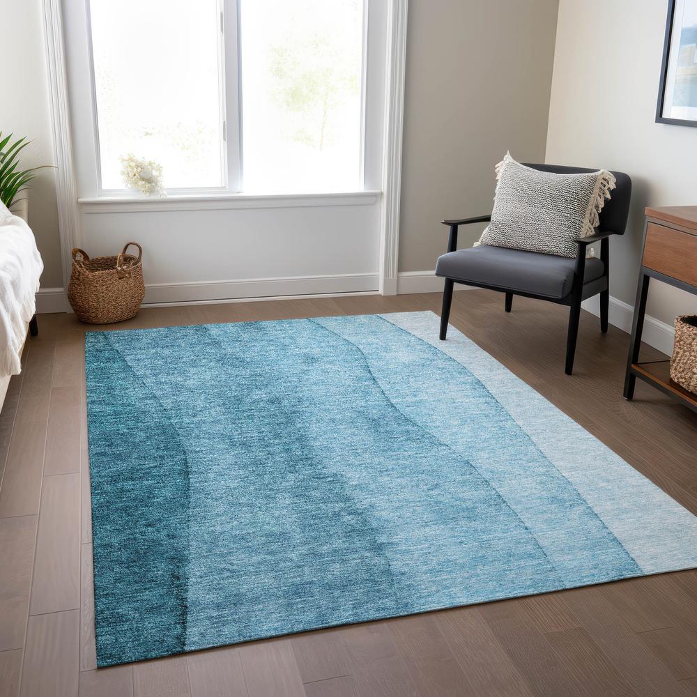 Chantille ACN690 Teal 3' x 5' Rug. Picture 6