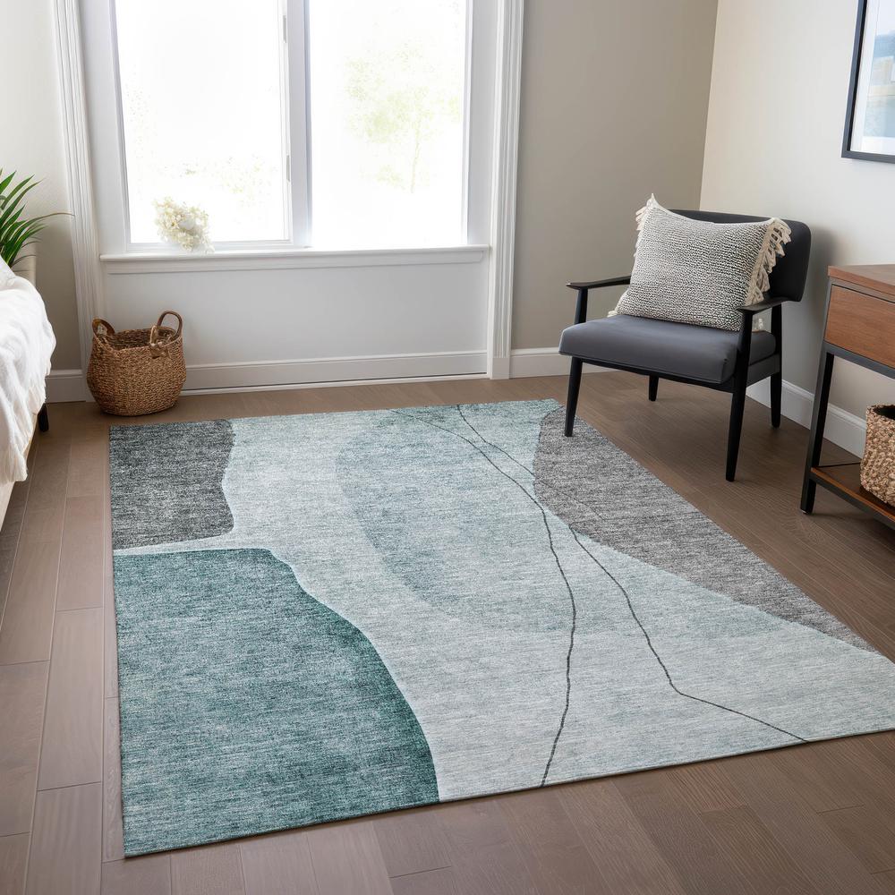 Chantille ACN696 Teal 3' x 5' Rug. Picture 6