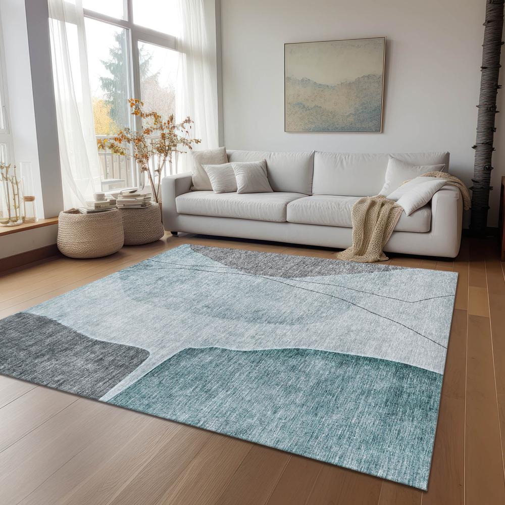 Chantille ACN696 Teal 3' x 5' Rug. Picture 7