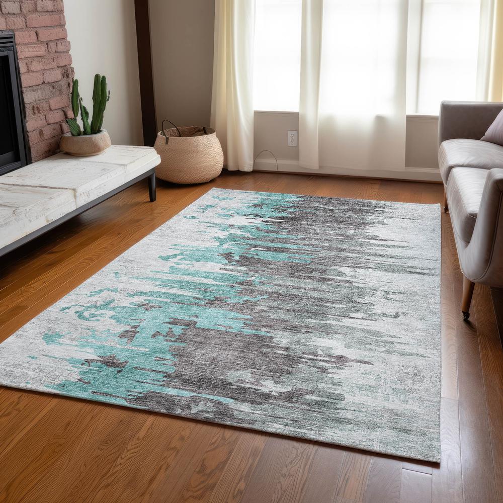 Chantille ACN704 Teal 3' x 5' Rug. Picture 7