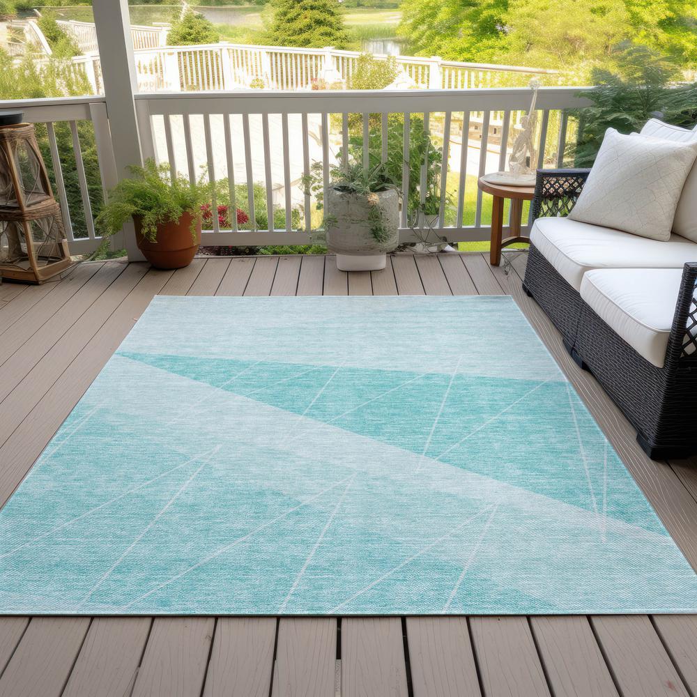 Chantille ACN706 Teal 3' x 5' Rug. Picture 9