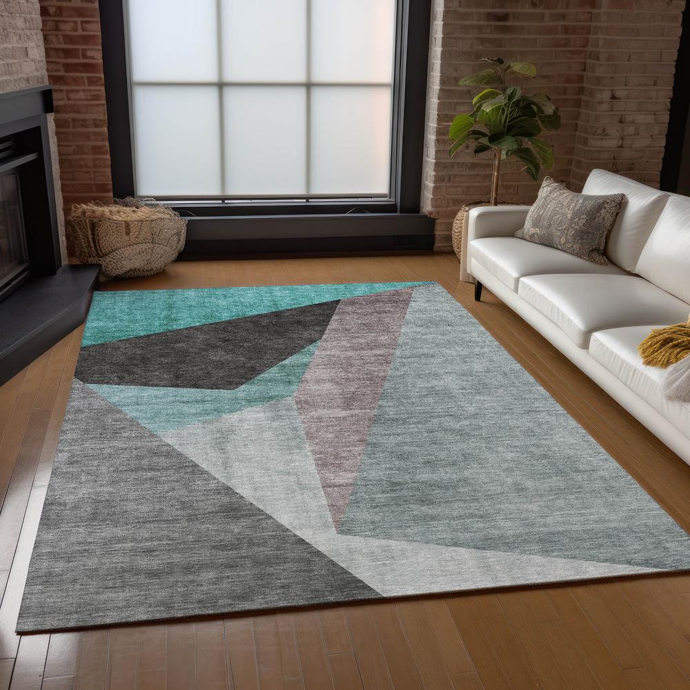 Chantille ACN716 Teal 3' x 5' Rug. Picture 7