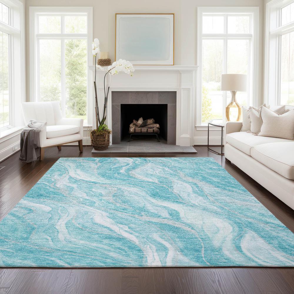 Chantille ACN720 Teal 3' x 5' Rug. Picture 6