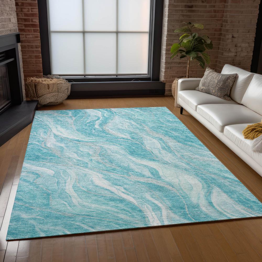 Chantille ACN720 Teal 3' x 5' Rug. Picture 7