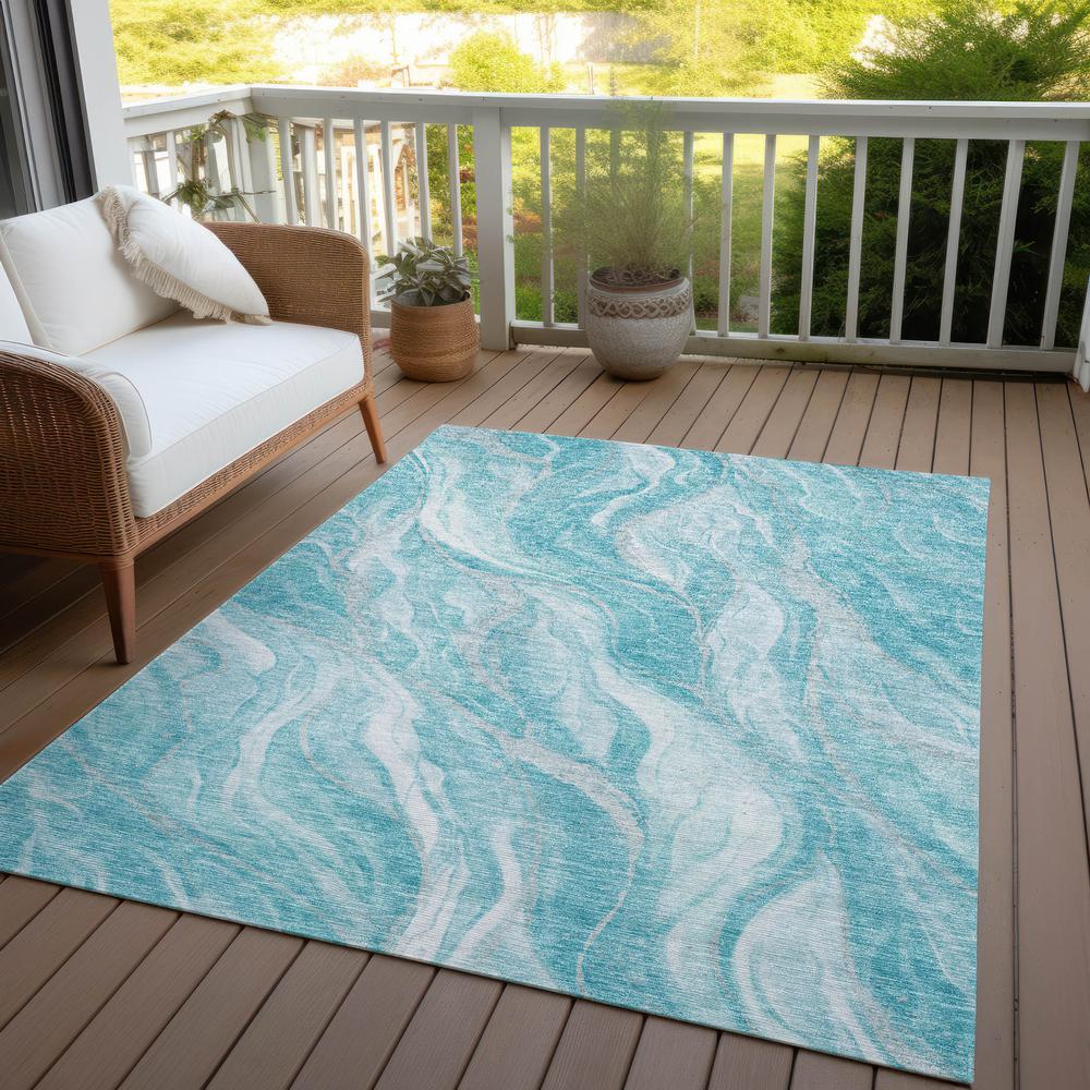 Chantille ACN720 Teal 3' x 5' Rug. Picture 8