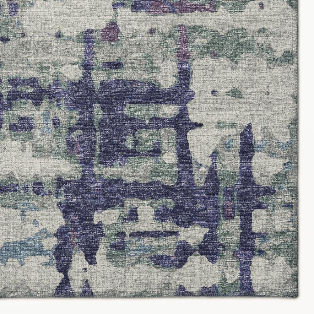 Bravado Purple Contemporary Abstract 2'3" x 7'6" Runner Rug Purple ABV35. Picture 2