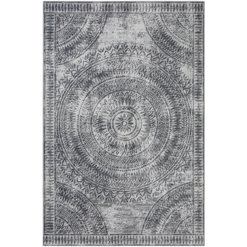 Indoor/Outdoor Sedona SN7 Pewter Washable 3' x 5' Rug. Picture 1