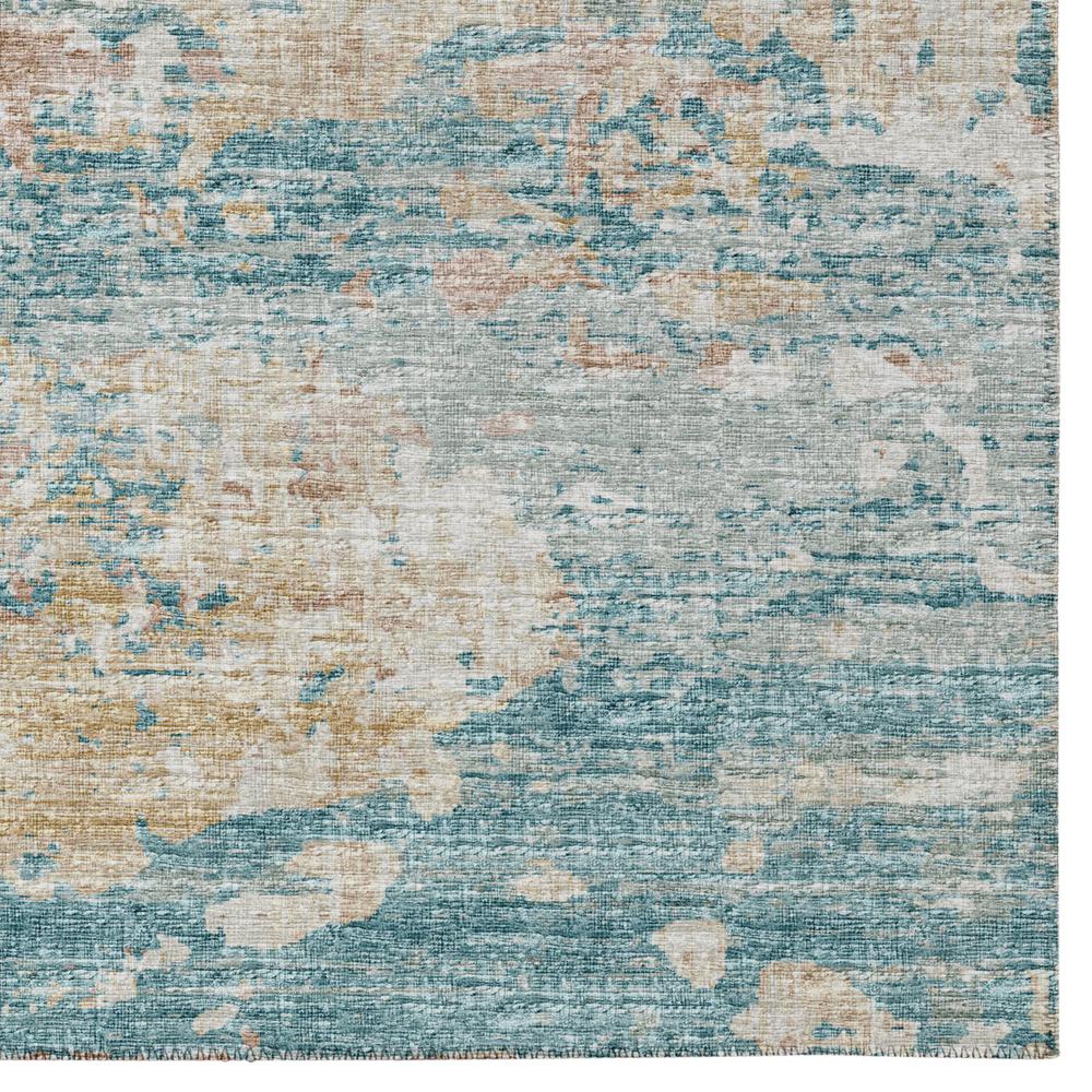 Indoor/Outdoor Accord AAC34 Teal Washable 1'8" x 2'6" Rug. Picture 3