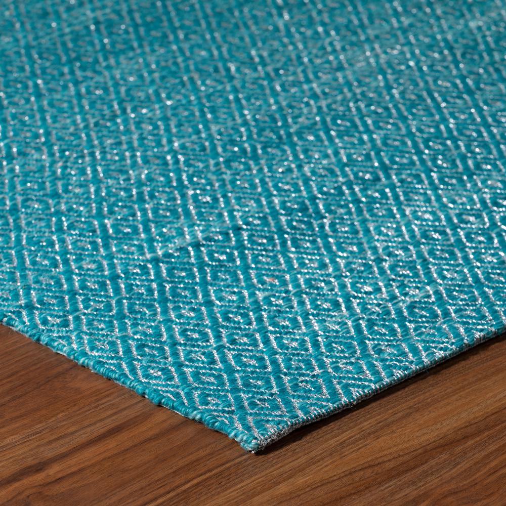 Addison Prism Peacock Diamond Flat Weave Wool 2' x 3' Accent Rug. Picture 3