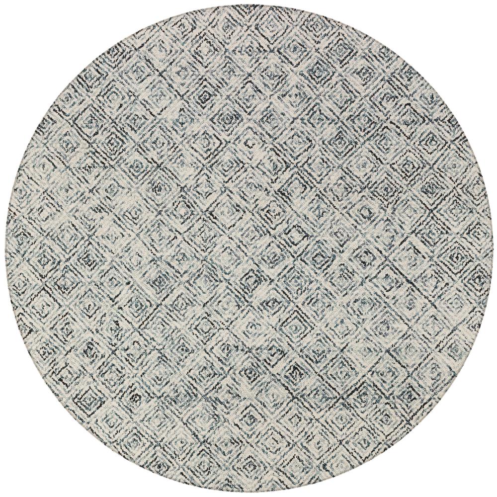 Zoe ZZ1 Charcoal 12' x 12' Round Rug. Picture 1