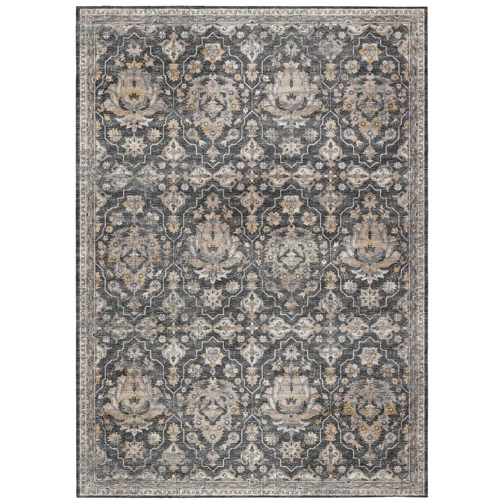 Indoor/Outdoor Marbella MB4 Charcoal Washable 5' x 7'6" Rug. Picture 1