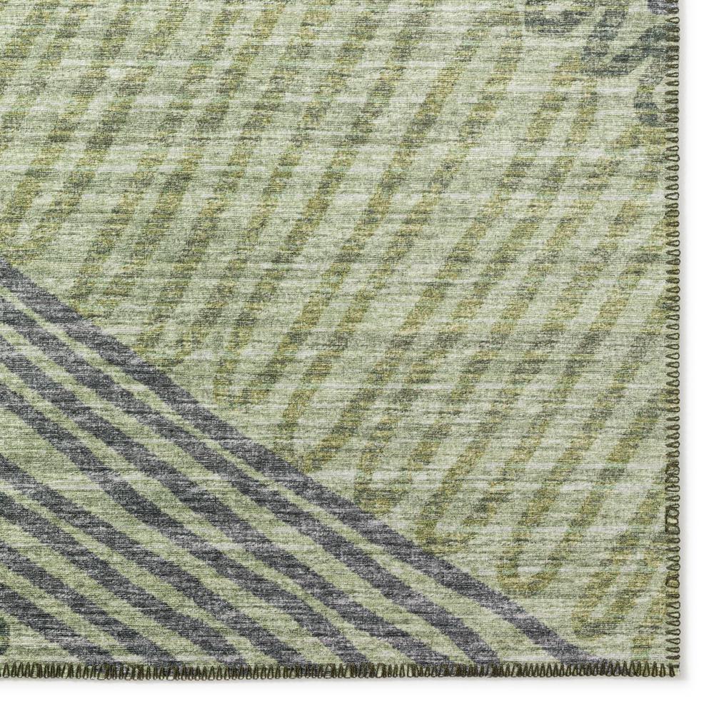 Yuma Green Transitional Abstract 2'3" x 7'6" Runner Rug Green AYU41. Picture 2