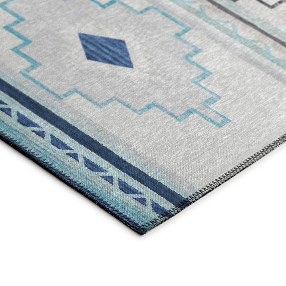 Indoor/Outdoor Sonora ASO31 Blue Washable 1'8" x 2'6" Rug. Picture 4