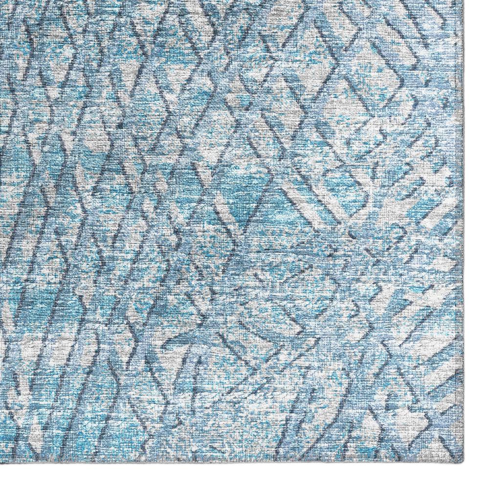 Rylee Blue Transitional Abstract 2'3" x 7'6" Runner Rug Blue ARY32. Picture 2