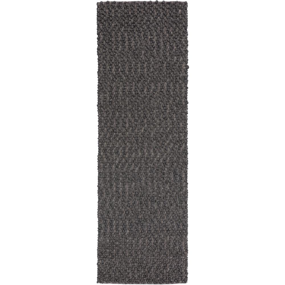Gorbea GR1 Charcoal 2'6" x 10' Runner Rug. Picture 1