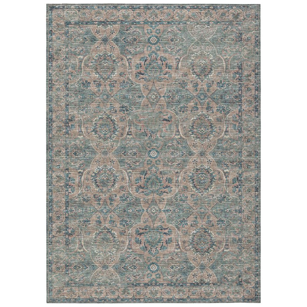 Indoor/Outdoor Marbella MB5 Mineral Blue Washable 5' x 7'6" Rug. Picture 1