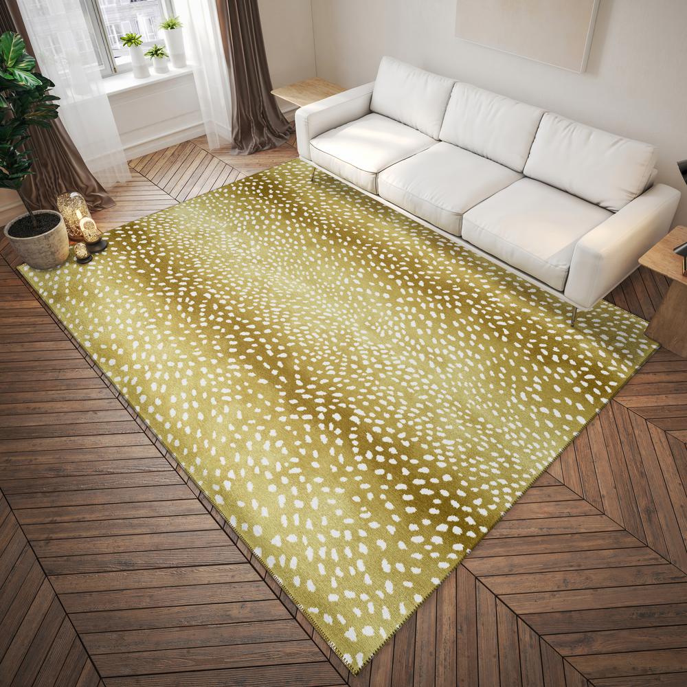 Indoor/Outdoor Mali ML3 Gold Washable 3' x 5' Rug. Picture 2