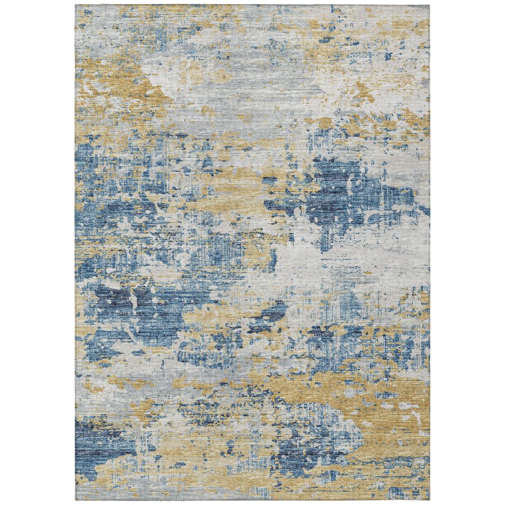 Indoor/Outdoor Accord AAC34 Blue Washable 3' x 5' Rug. Picture 1