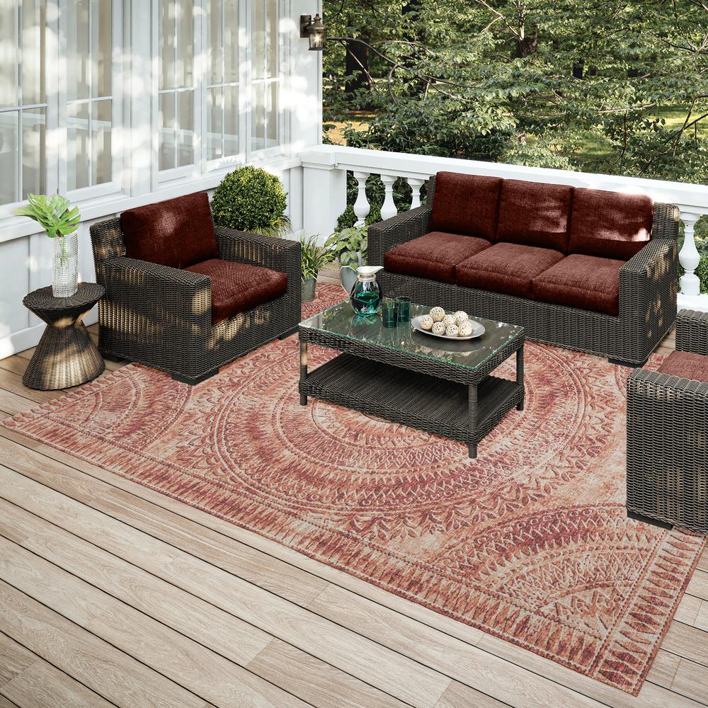 Indoor/Outdoor Sedona SN7 Spice Washable 3' x 5' Rug. Picture 2