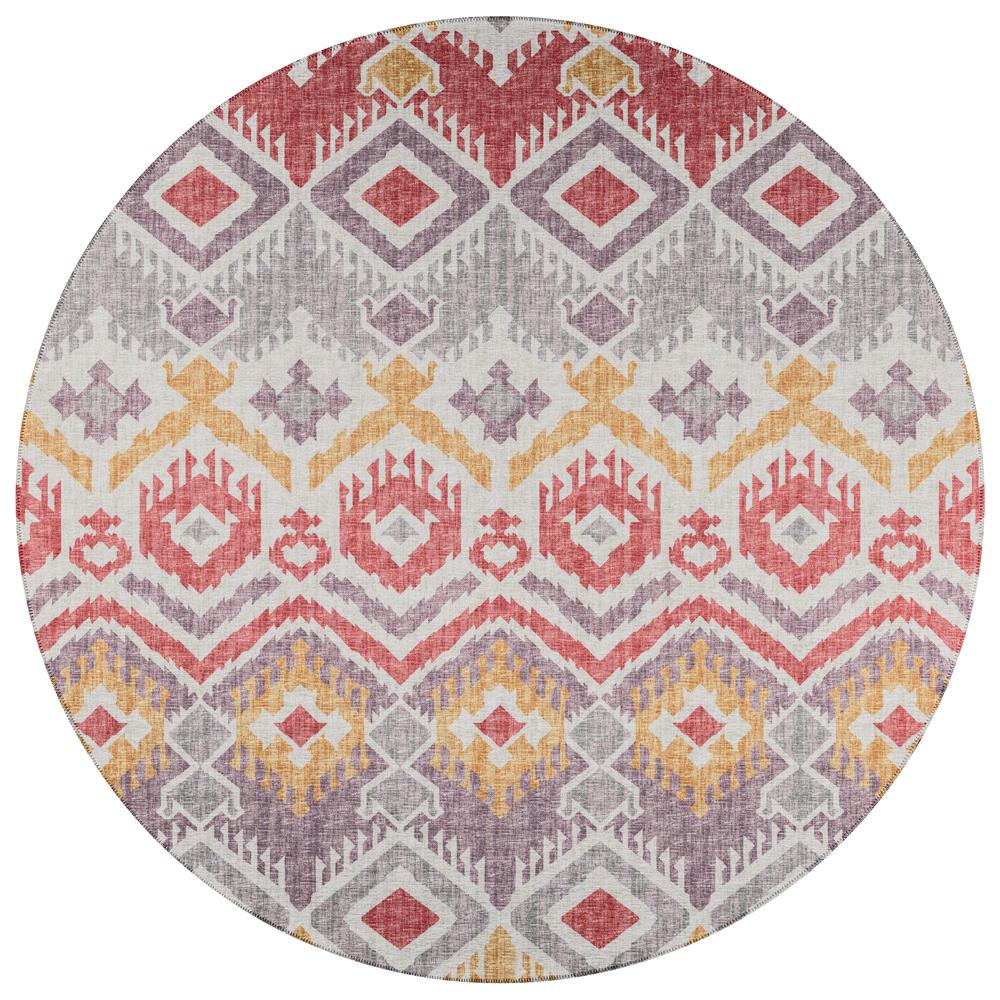 Indoor/Outdoor Sedona SN2 Passion Washable 4' x 4' Round Rug. Picture 1