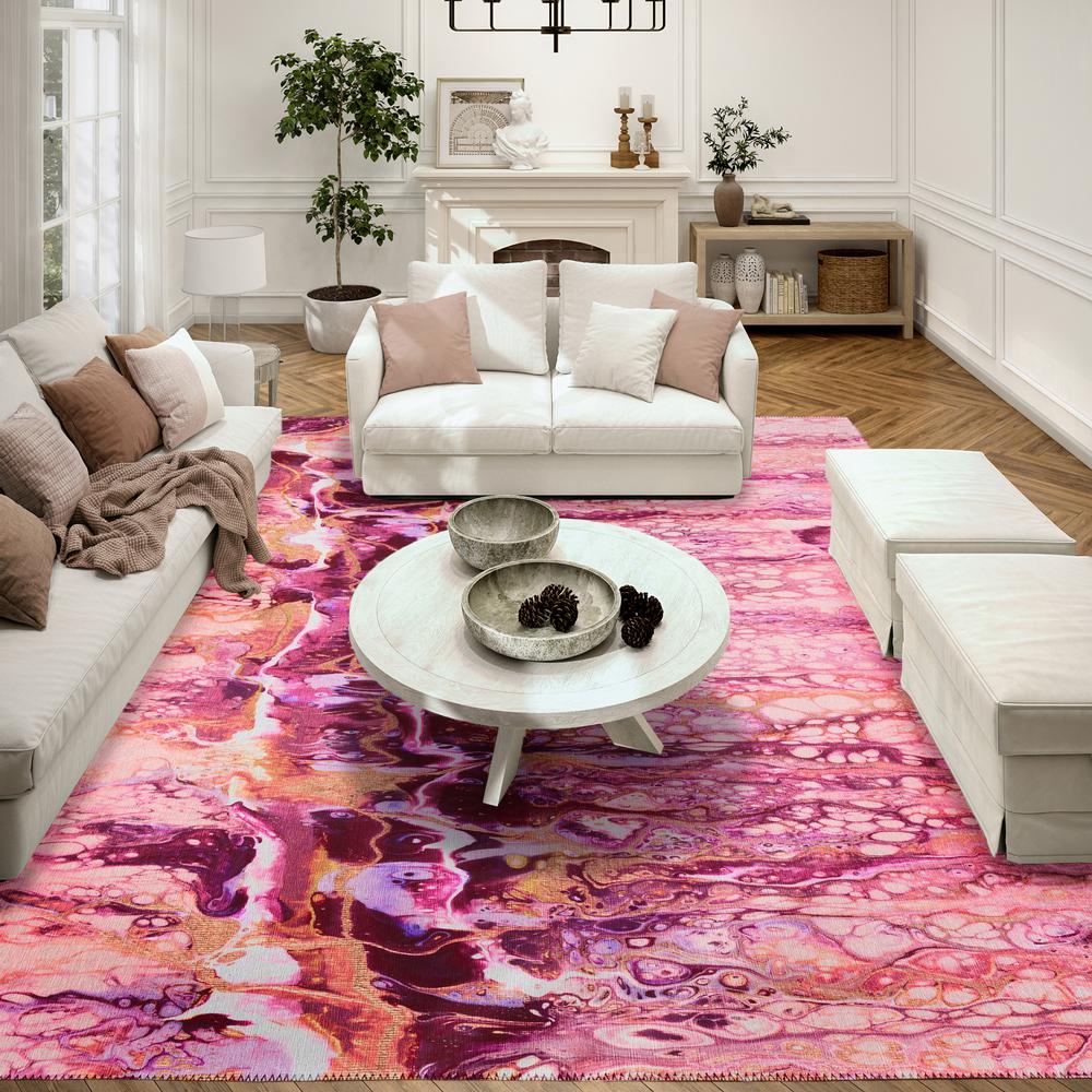 Karina Berry Modern Abstract 9' x 12' Area Rug Berry AKC46. Picture 1