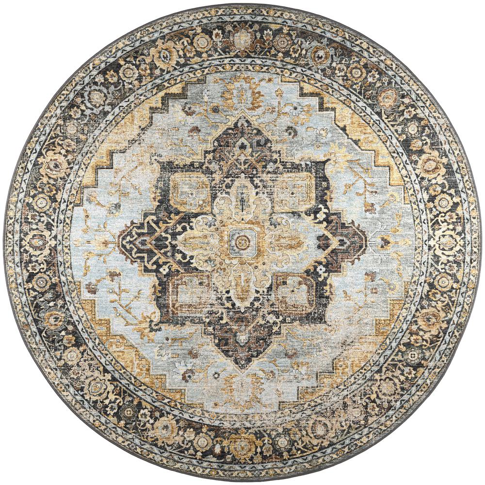 Jericho JC2 Pewter 4' x 4' Round Rug. Picture 1