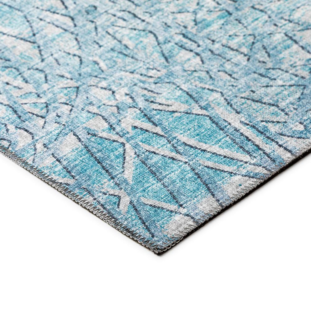 Rylee Blue Transitional Abstract 2'3" x 7'6" Runner Rug Blue ARY32. Picture 3