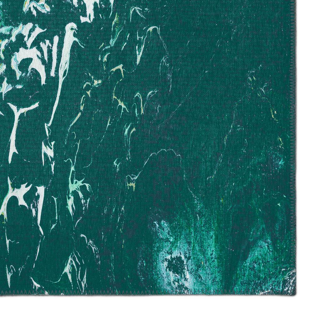 Karina Green Modern Abstract 2'3" x 7'6" Runner Rug Green AKC40. Picture 2