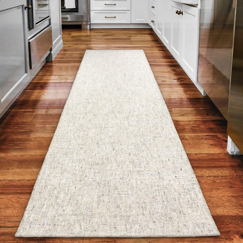 Mateo ME1 Ivory 2'6" x 10' Runner Rug. Picture 2