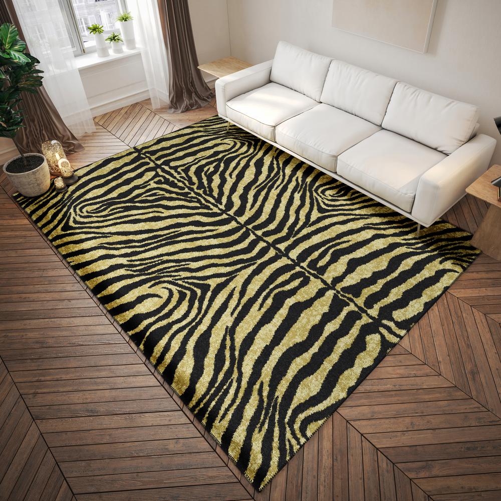 Indoor/Outdoor Mali ML1 Gold Washable 3' x 5' Rug. Picture 2
