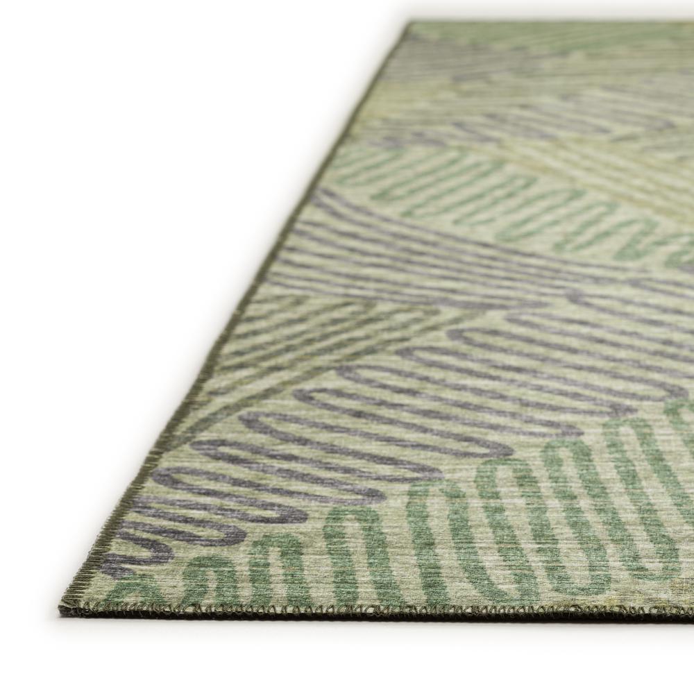 Yuma Green Transitional Abstract 2'3" x 7'6" Runner Rug Green AYU41. Picture 3