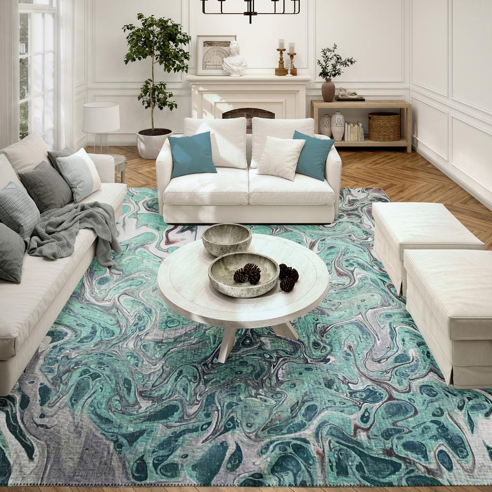 Karina Mint Modern Abstract 9' x 12' Area Rug Mint AKC39. Picture 1