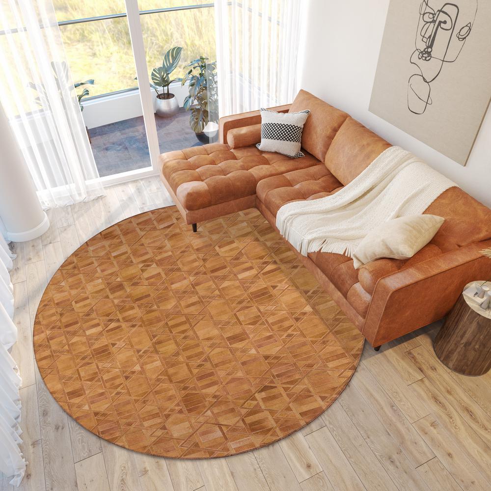 Indoor/Outdoor Stetson SS4 Spice Washable 4' x 4' Round Rug. Picture 2