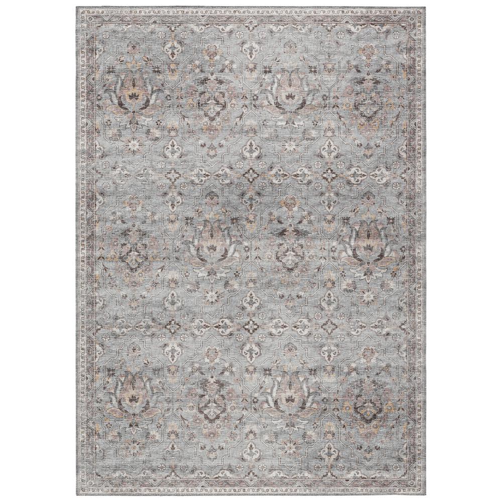 Indoor/Outdoor Marbella MB4 Silver Washable 5' x 7'6" Rug. Picture 1