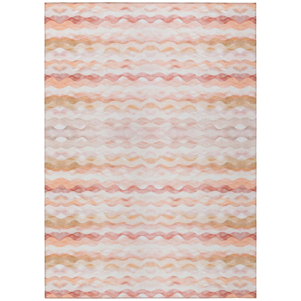 Indoor/Outdoor Surfside ASR46 Peach Washable 3' x 5' Rug. Picture 1