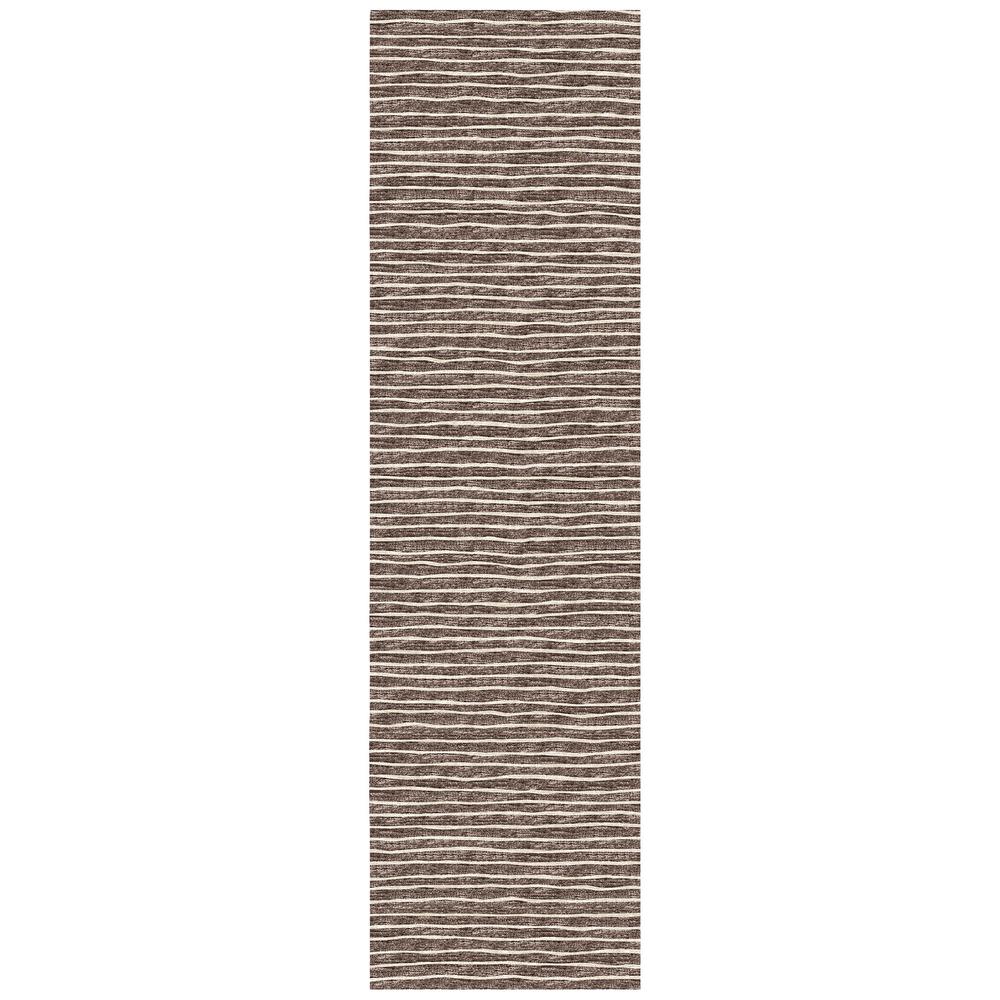 Indoor/Outdoor Laidley LA1 Chocolate Washable 2'3" x 12' Rug. Picture 1