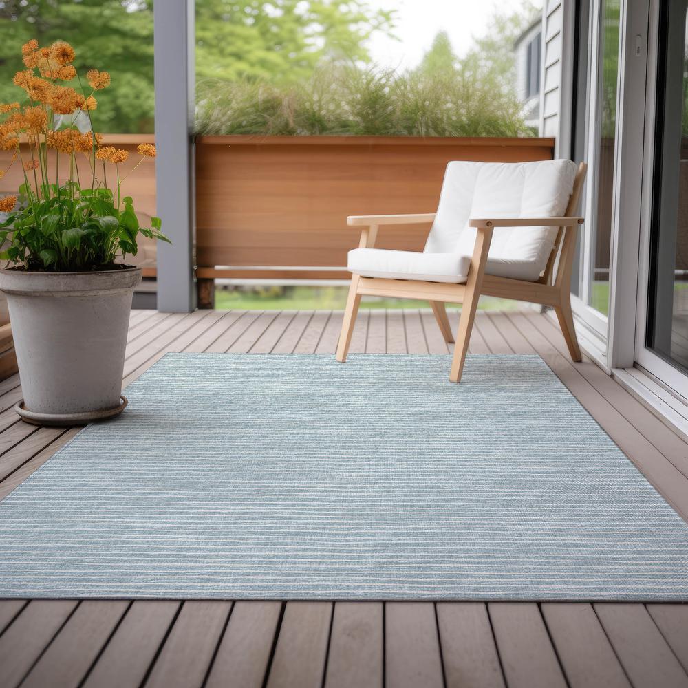 Indoor/Outdoor Laidley LA1 Sky Blue Washable 3' x 5' Rug. Picture 9