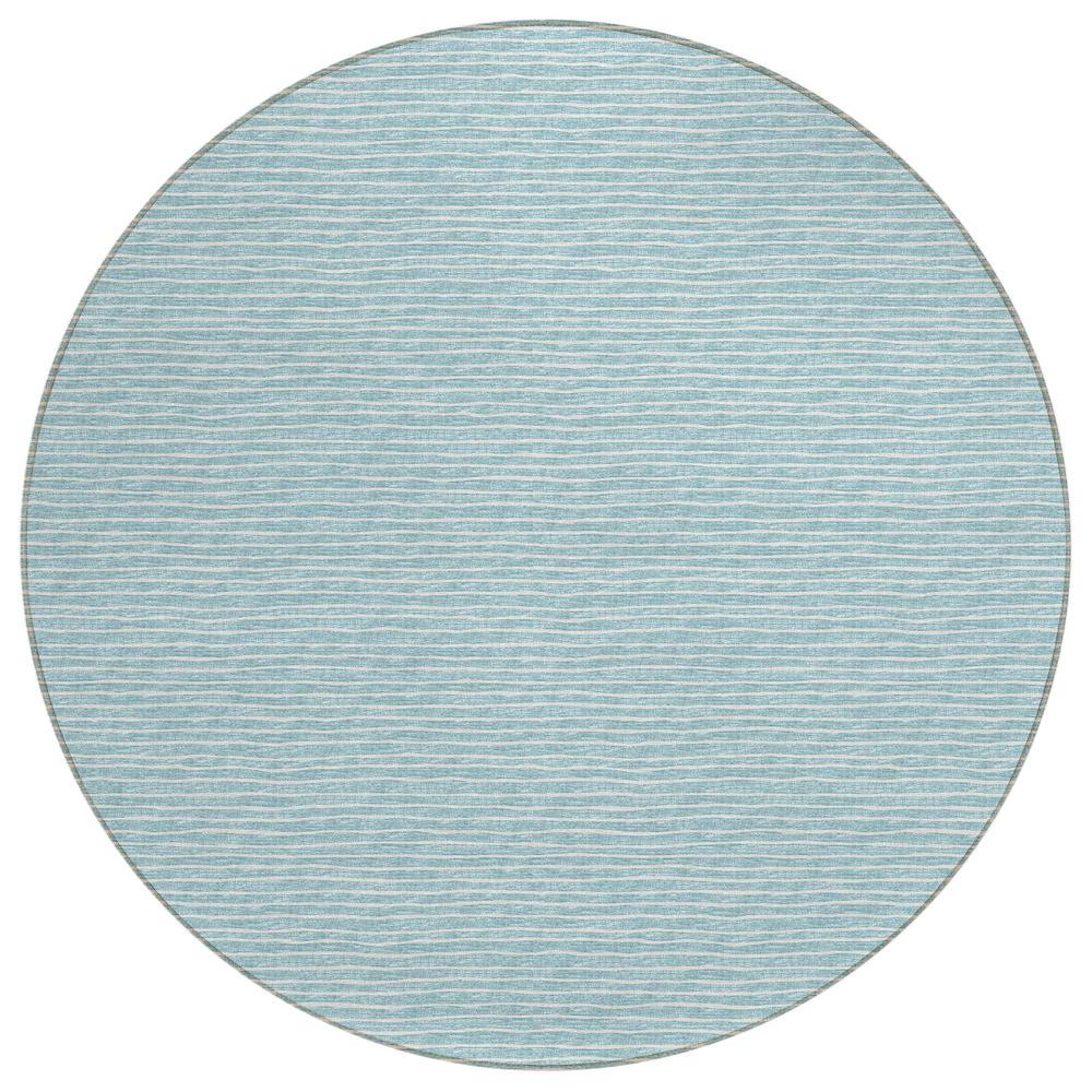 Indoor/Outdoor Laidley LA1 Sky Blue Washable 4' x 4' Rug. Picture 1