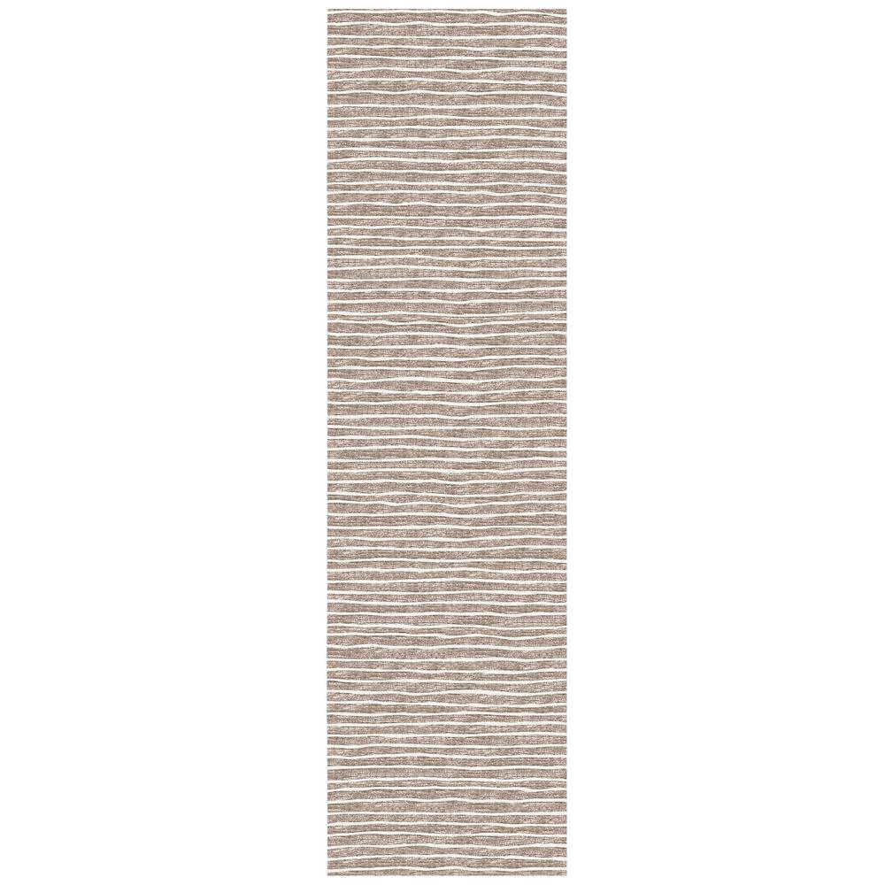 Indoor/Outdoor Laidley LA1 Taupe Washable 2'3" x 12' Rug. Picture 1