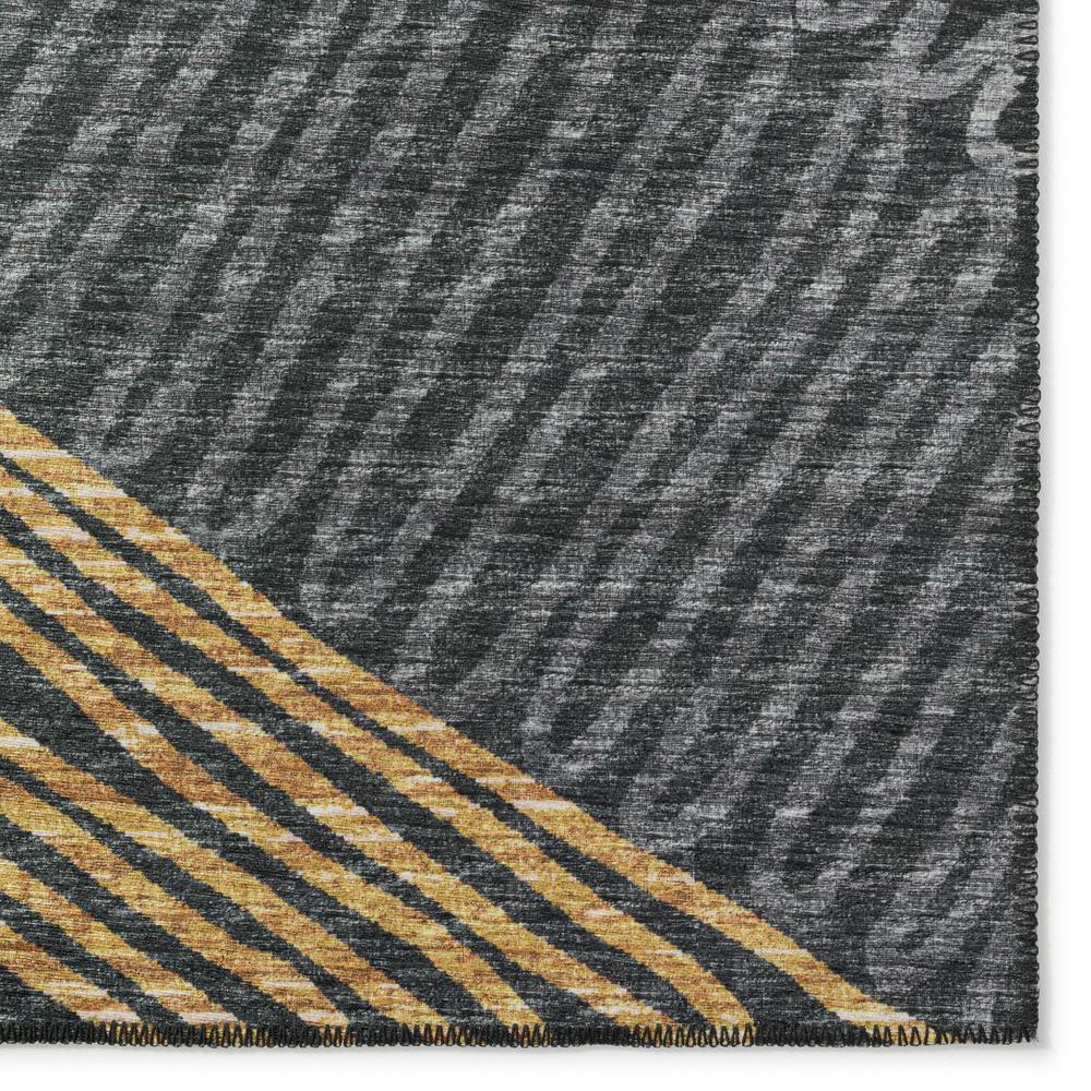 Yuma Gray Transitional Abstract 2'3" x 7'6" Runner Rug Gray AYU41. Picture 2