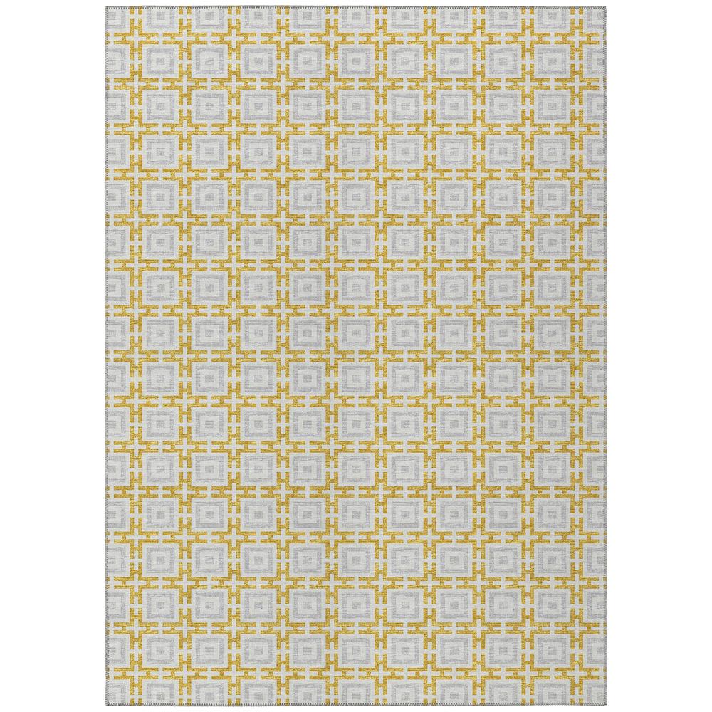 Indoor/Outdoor Marlo MO1 Gold Washable 2'3" x 10' Rug. Picture 1