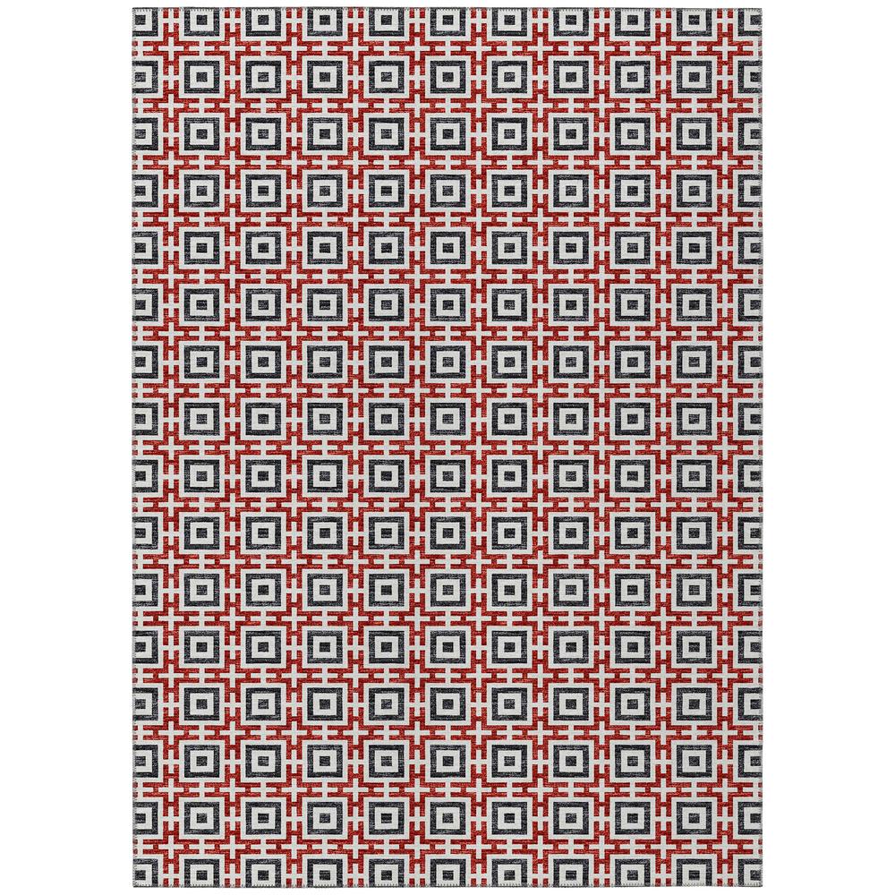 Indoor/Outdoor Marlo MO1 Red Washable 2'3" x 10' Rug. Picture 1