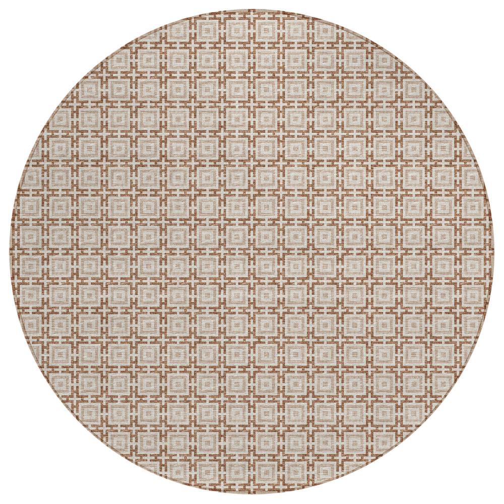 Indoor/Outdoor Marlo MO1 Taupe Washable 4' x 4' Rug. Picture 1