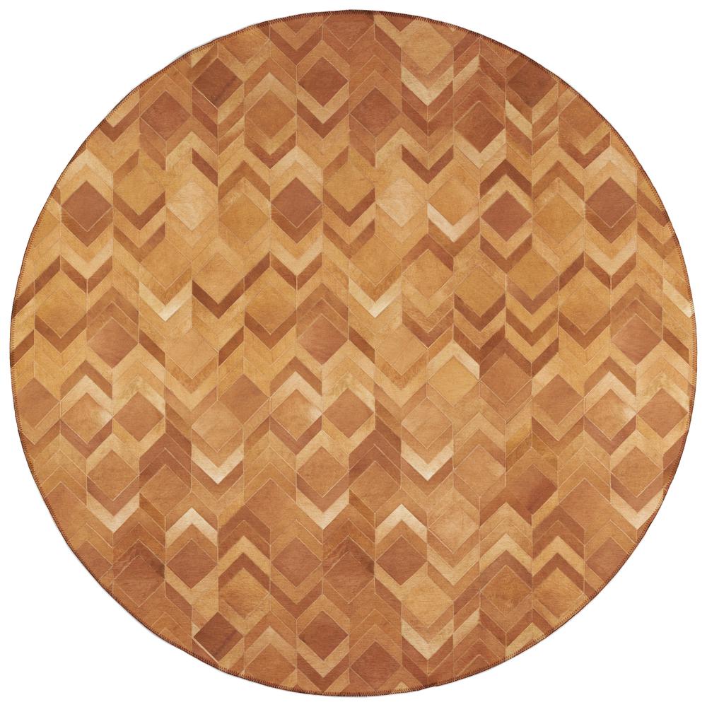 Indoor/Outdoor Stetson SS5 Spice Washable 4' x 4' Round Rug. Picture 1