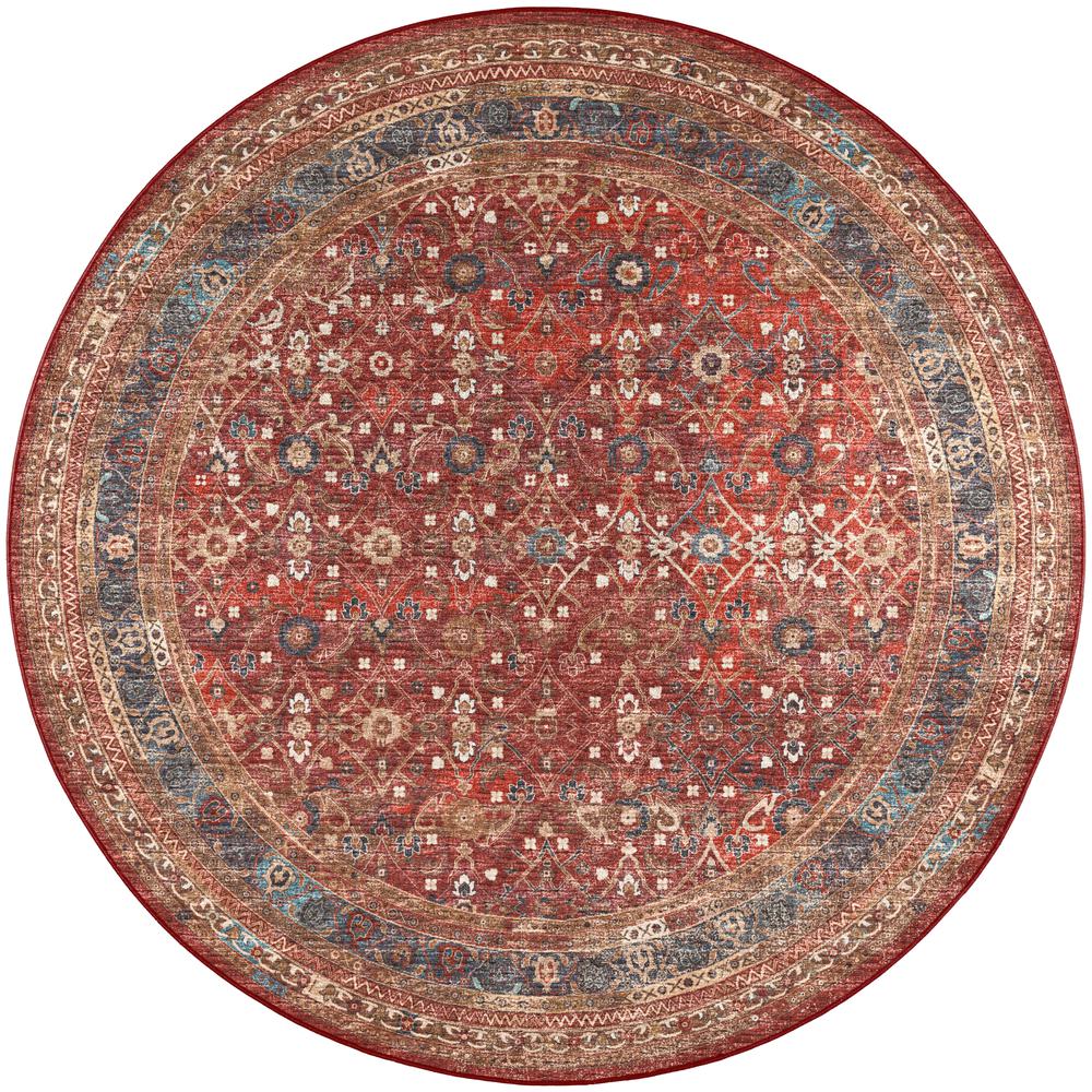 Jericho JC7 Red 4' x 4' Round Rug. The main picture.
