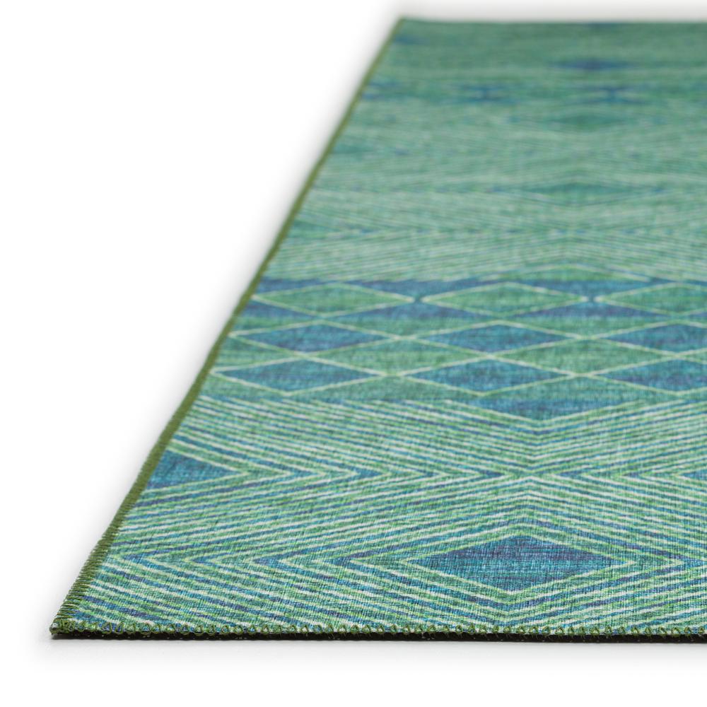 Yuma Green Transitional Southwest 2'3" x 7'6" Runner Rug Green AYU31. Picture 3