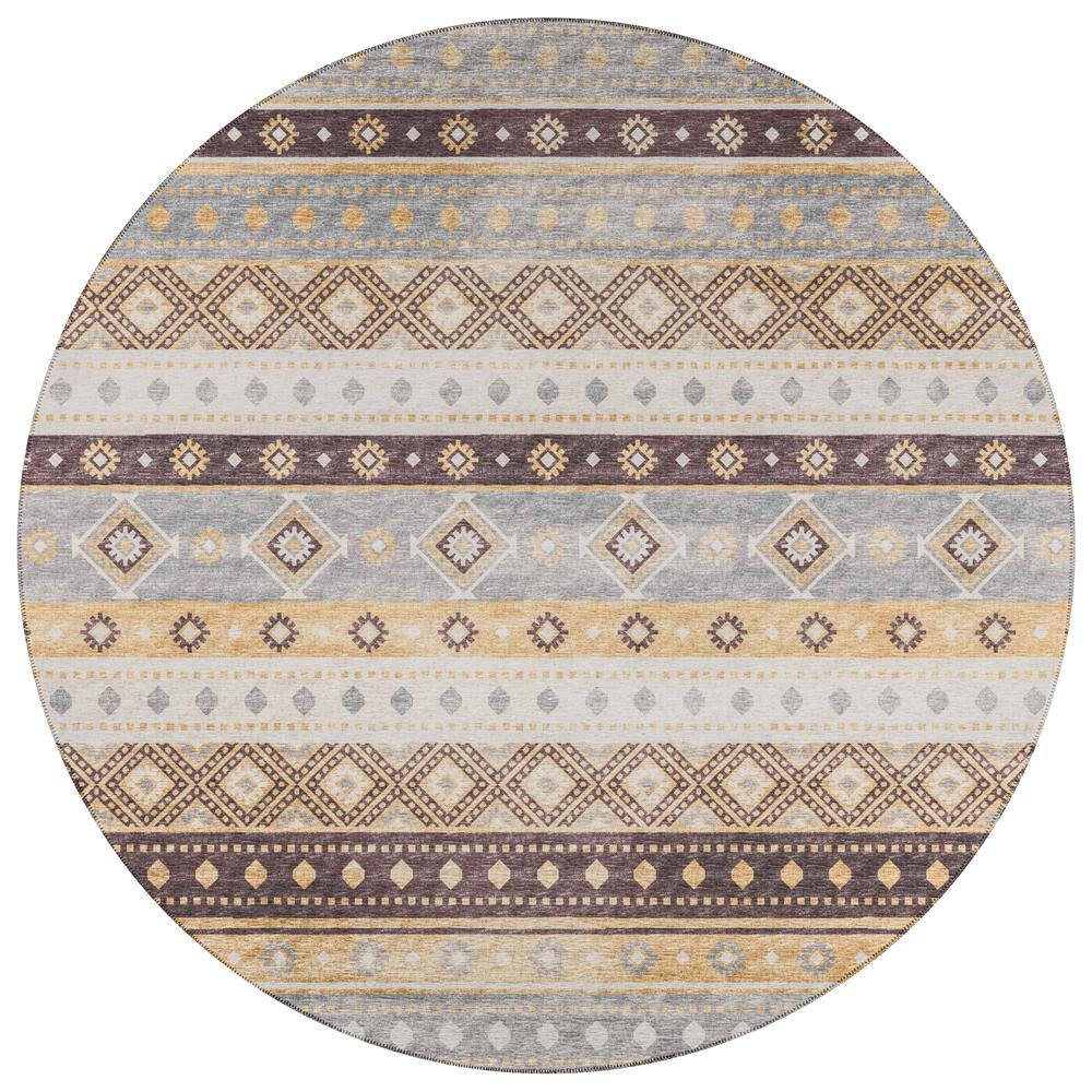 Indoor/Outdoor Sedona SN12 Goldenrod Washable 4' x 4' Round Rug. Picture 1