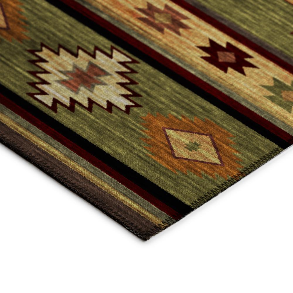 Indoor/Outdoor Sonora ASO34 Green Washable 1'8" x 2'6" Rug. Picture 4