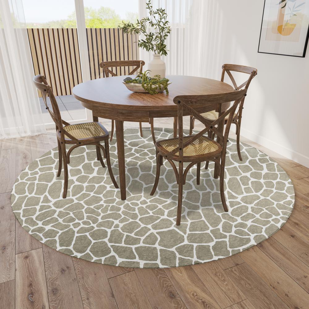 Indoor/Outdoor Mali ML4 Stone Washable 4' x 4' Round Rug. Picture 2